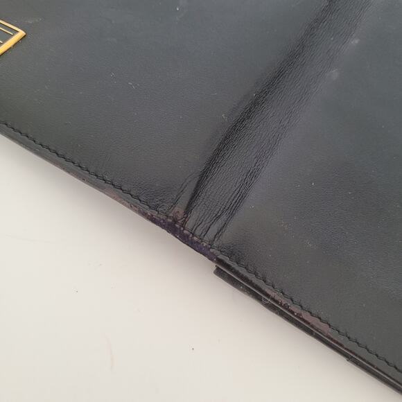 Dunhill Designer Checkbook Card Slim Bill Holder Wallet Black Bifold Leather - Picture 9 of 11